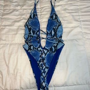 Blue One Piece Swimsuit